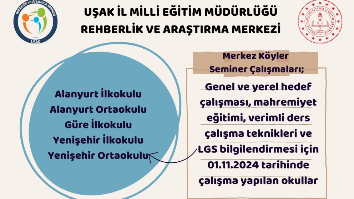 2024-2025 EĞİTİM ÖĞRETİM YILI SEMİNER ÇALIŞMALARIMIZ MERKEZ İLÇEYE BAĞLI KÖYLERDE DEVAM EDİYOR.